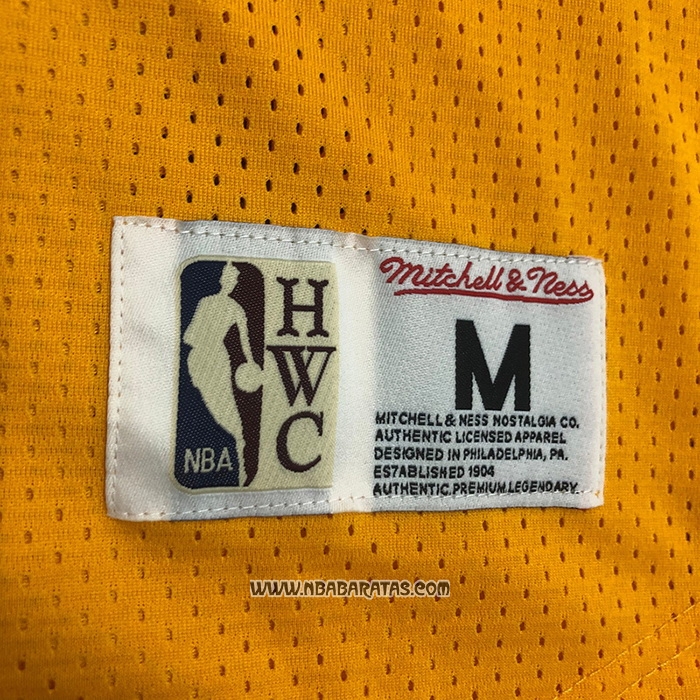 Camiseta Manga Corta Los Angeles Lakers Kobe Bryant #8 Amarillo